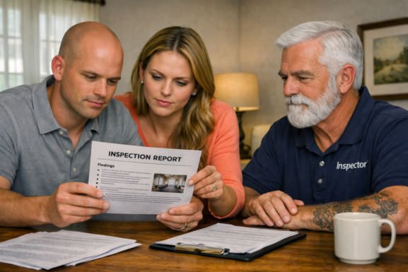 Home Owner meeting with home builders inspector
